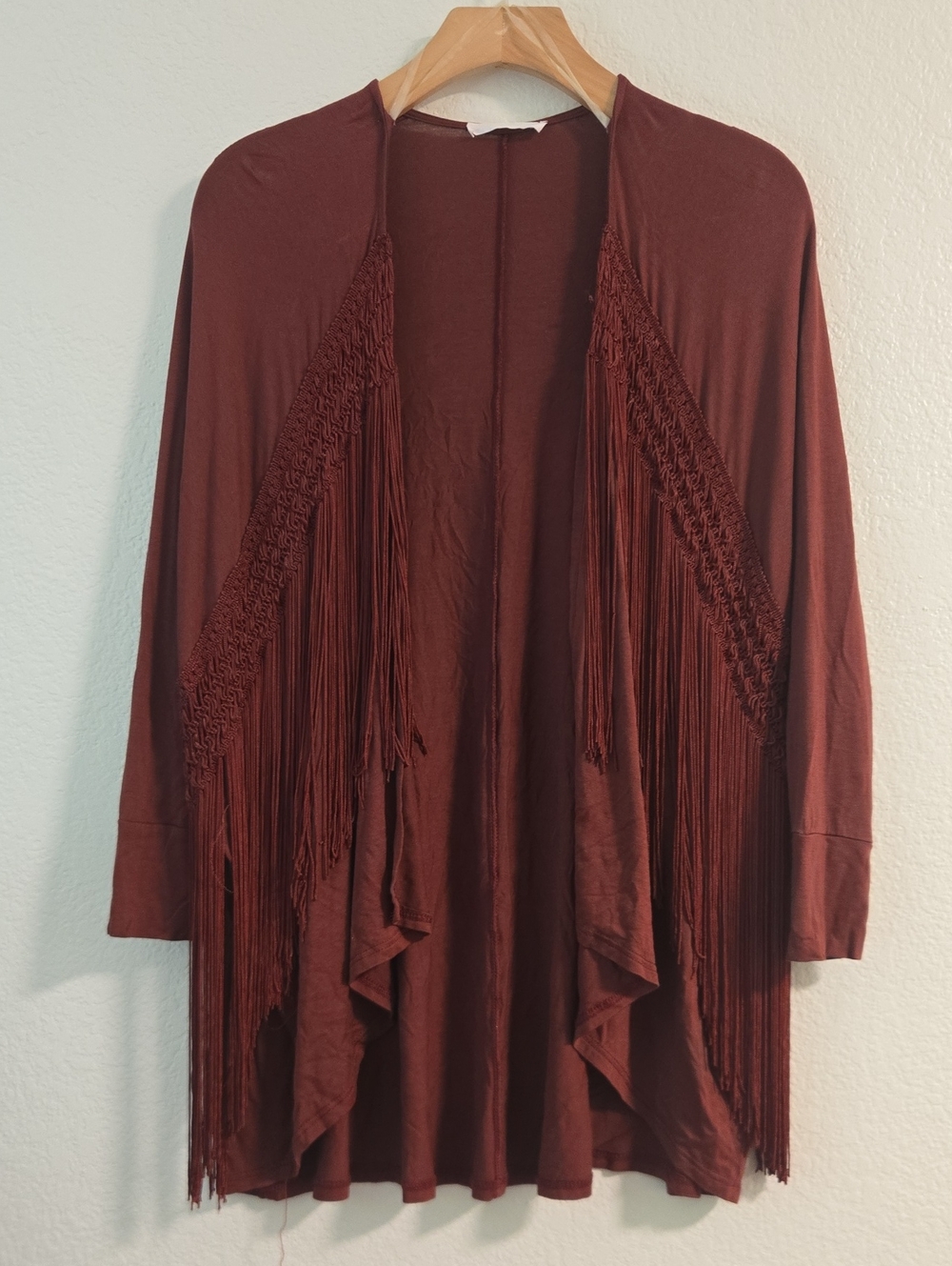 Lush Fringe Cardigan - Rust
